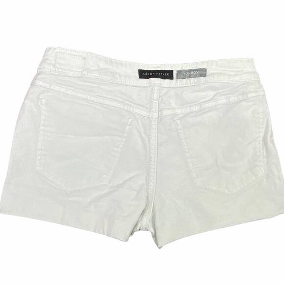 Aeropostale Distressed Denim Tomboy Shorts Size 4 White Measurements Included - Picture 9 of 12
